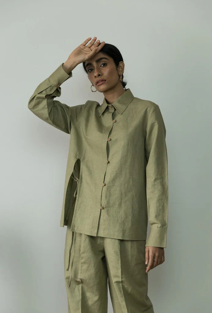 FRONT SLIT SHIRT | Anushe Pirani | Best Vegan Apparel for Women | 01