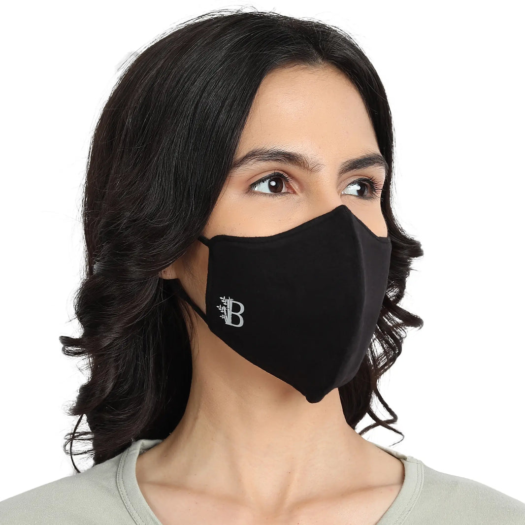 Bamboo Fabric Women's Face Mask | 5 Layer filtration | Pack of 2