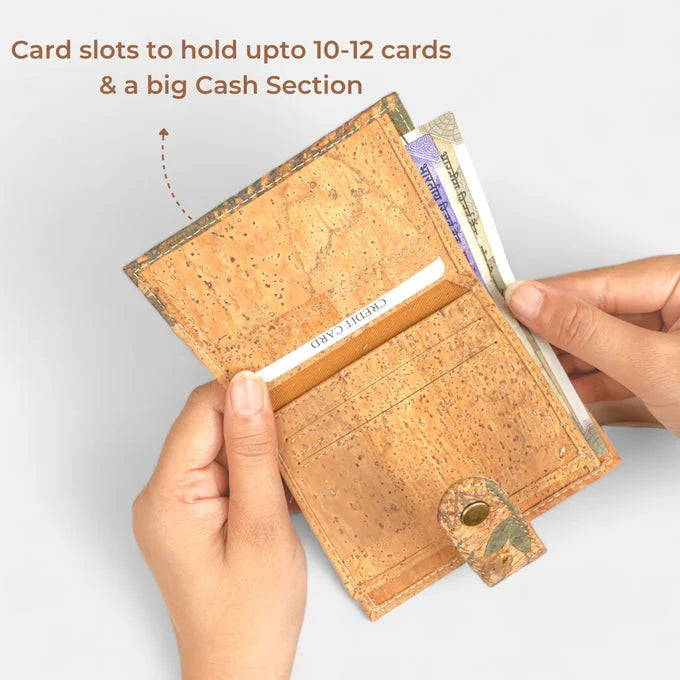 Finch Premium Printed Cork Strapped Wallet | Clan Earth | earthbased.in | 03