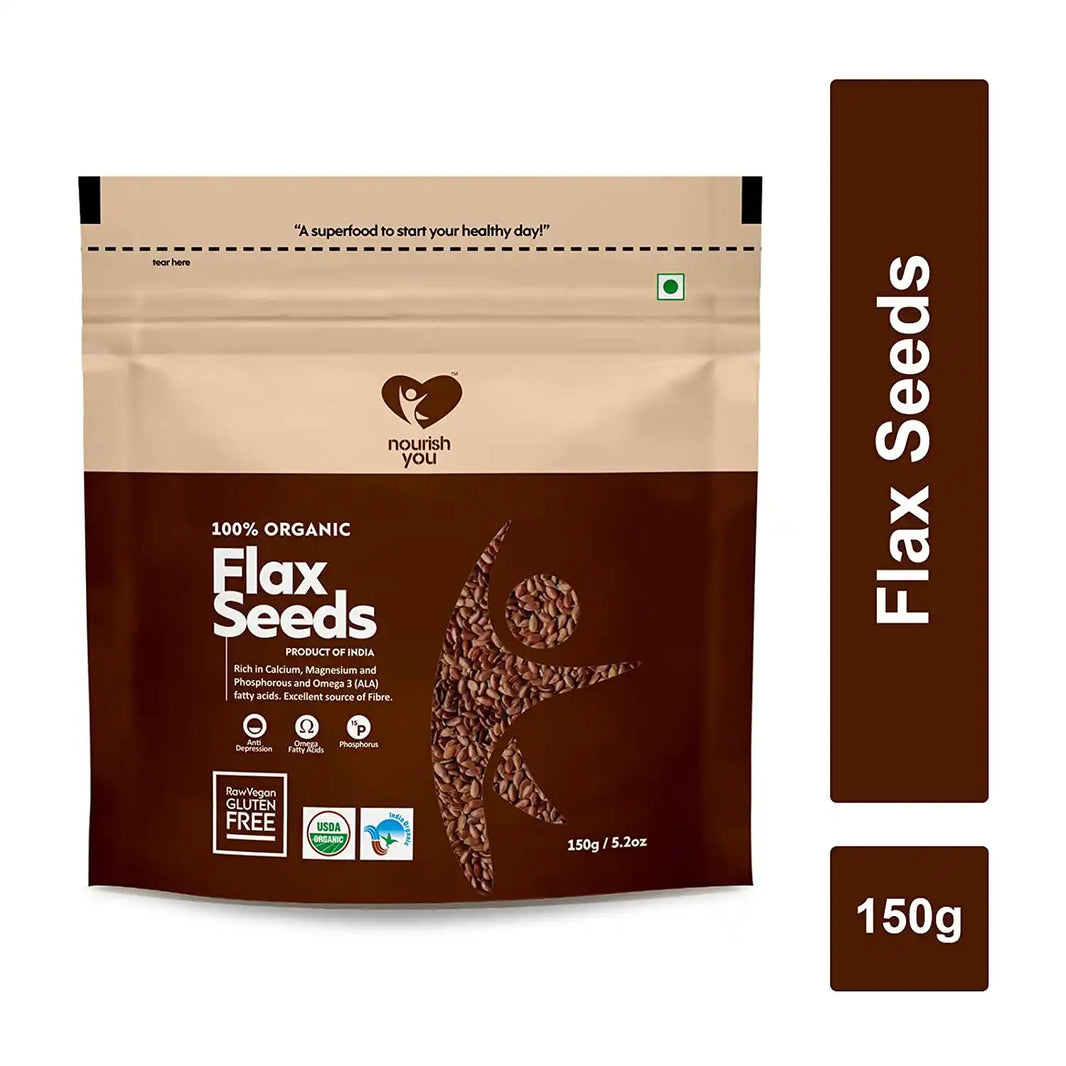 Nourish You ORGANIC RAW FLAX SEEDS 150G (Pack of 2)