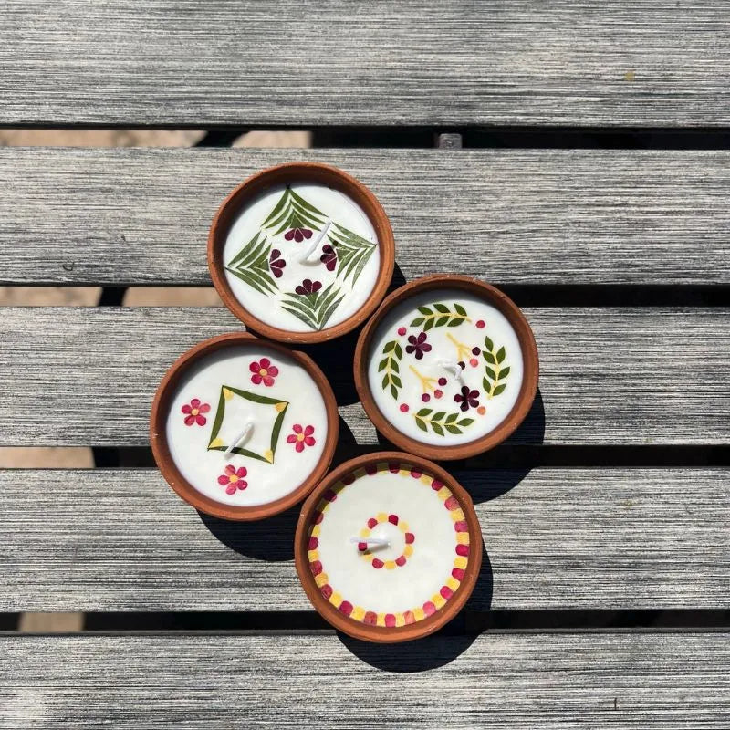 The Good Route Festive Diyas- medium set of 4