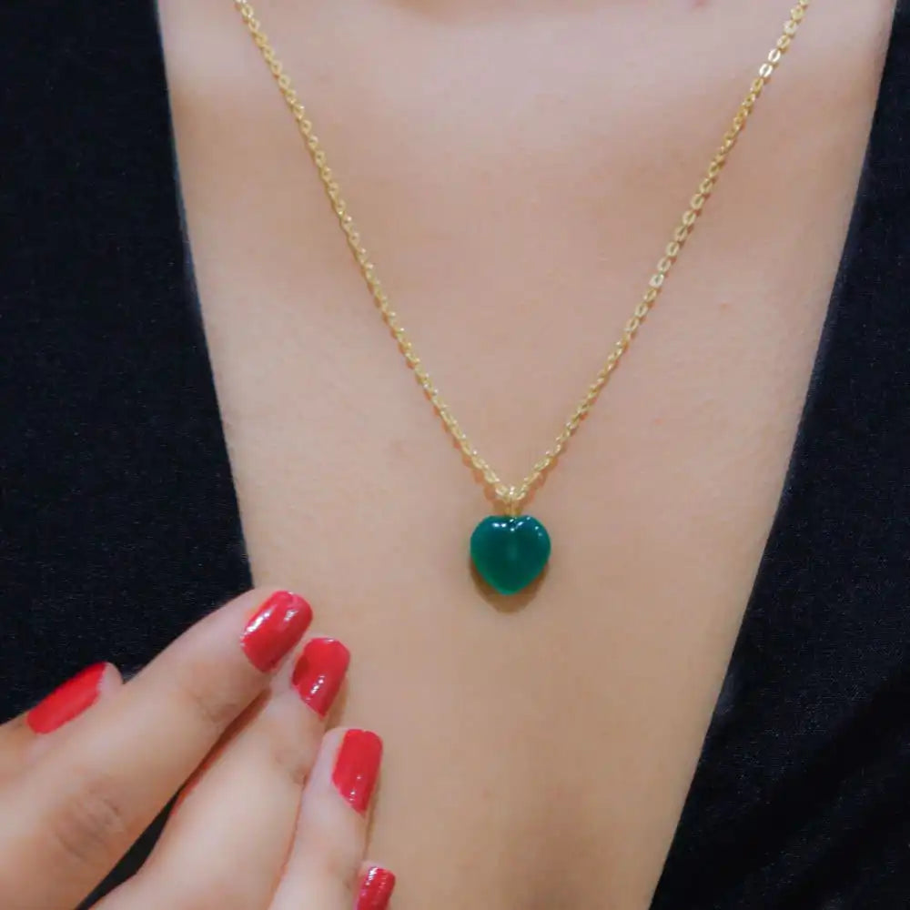 Green_ Jade_ Stone _Pendant_ with_ Golden _Chain