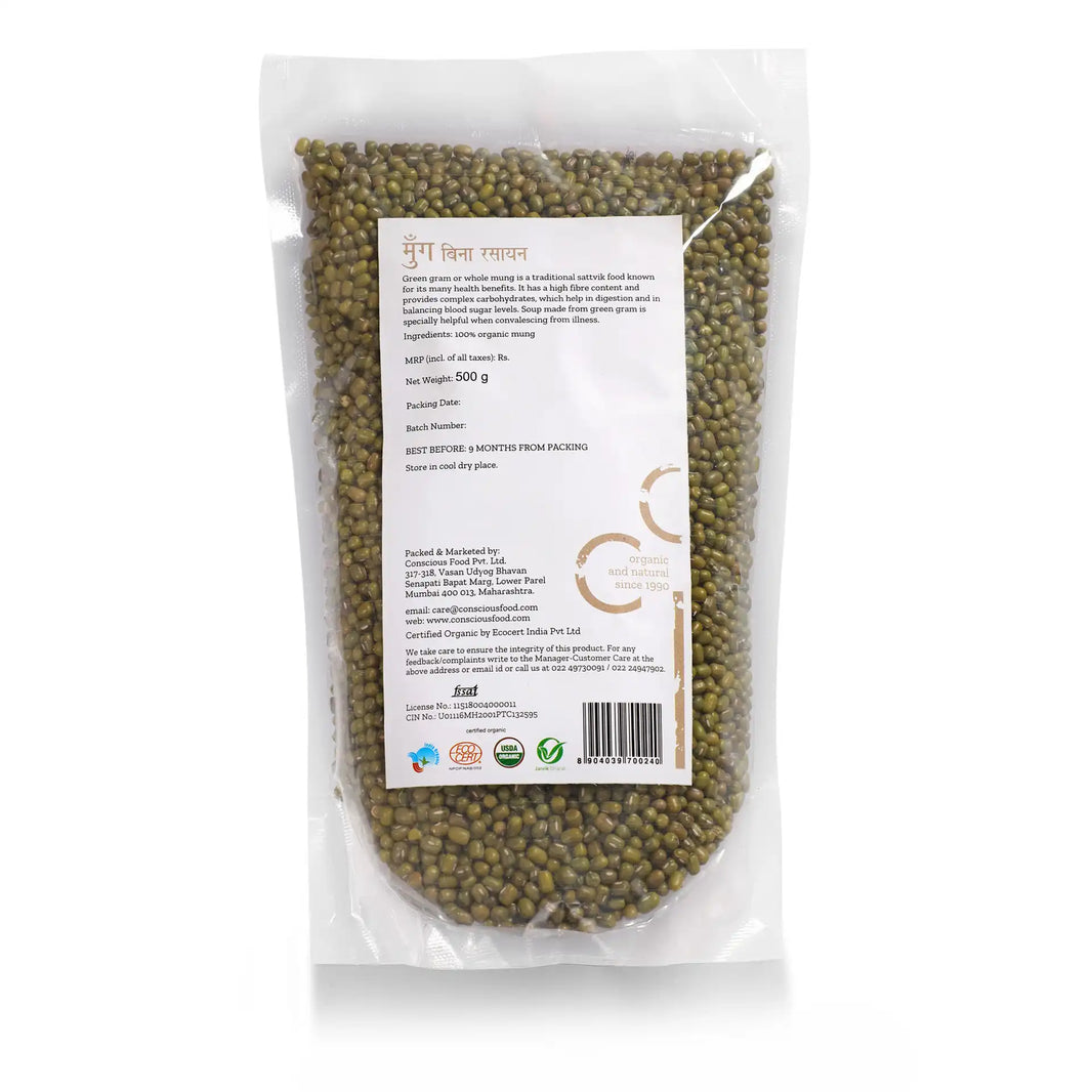 Conscious Food Green Gram (Whole mung) 500g