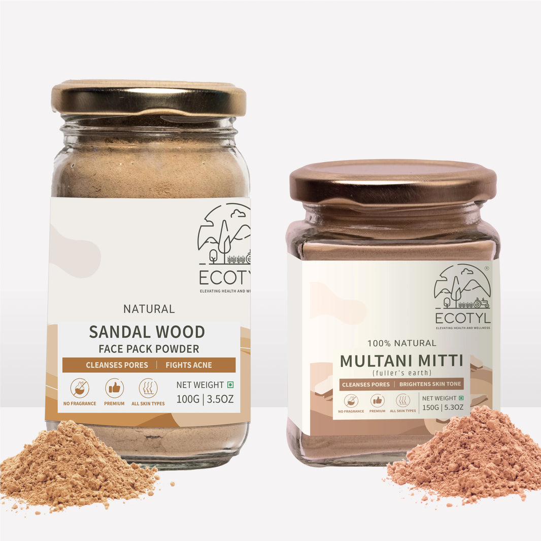 Skin Care Combo - Sandalwood Powder & Multani Mitti | Ecotyl