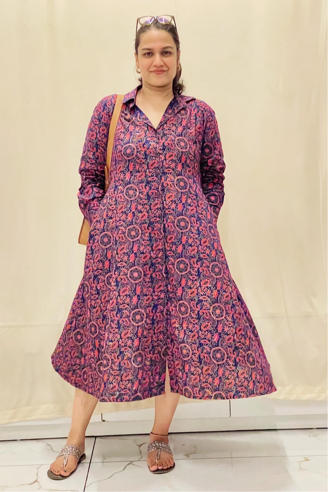 Handblock-Printed _Shirtdress_ earthbased_061