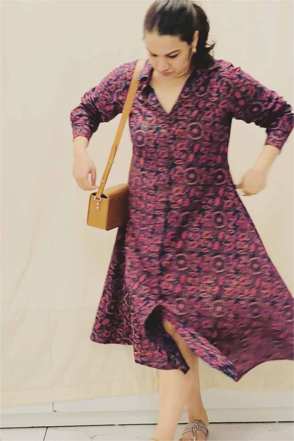 Handblock-Printed _Shirtdress_ earthbased_062