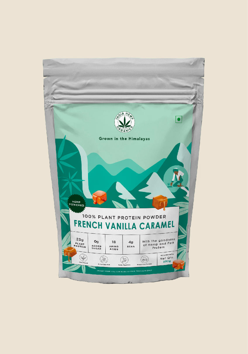 Hemp Protein - French Vanilla Caramel | earthbased.in | 01