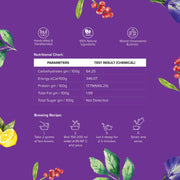 The Infused Kettle Premium Purple Cranberry Green Tea, Loose Herbal Tea Leaves Blended with Lime & Blue Pea Flower, Boosts Metabolism, Low Caffeine Chai