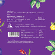 The Infused Kettle Premium Purple Cranberry Green Tea, Loose Herbal Tea Leaves Blended with Lime & Blue Pea Flower, Boosts Metabolism, Low Caffeine Chai