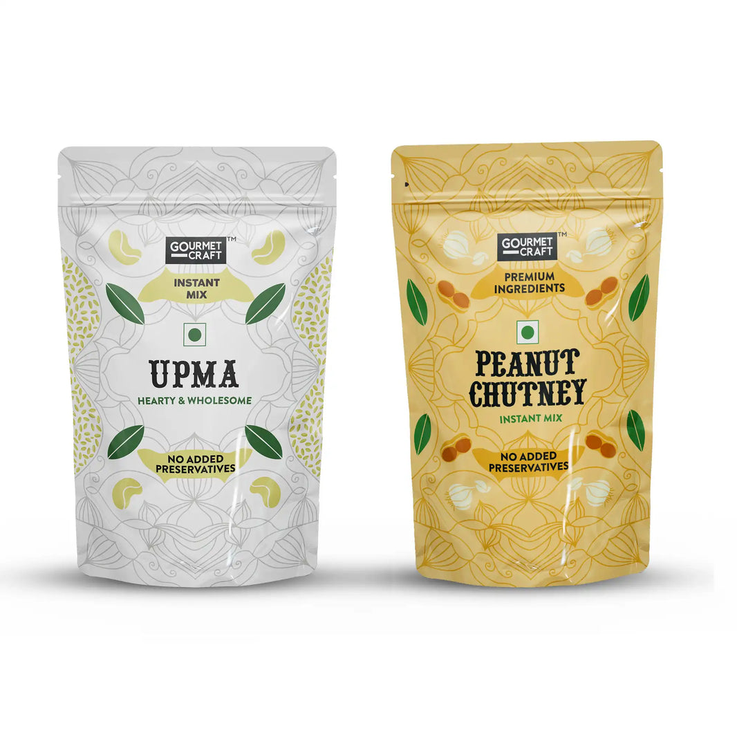 Upma Mix 200g & Peanut Chutney Mix 150g Combo by Gourmet Craft