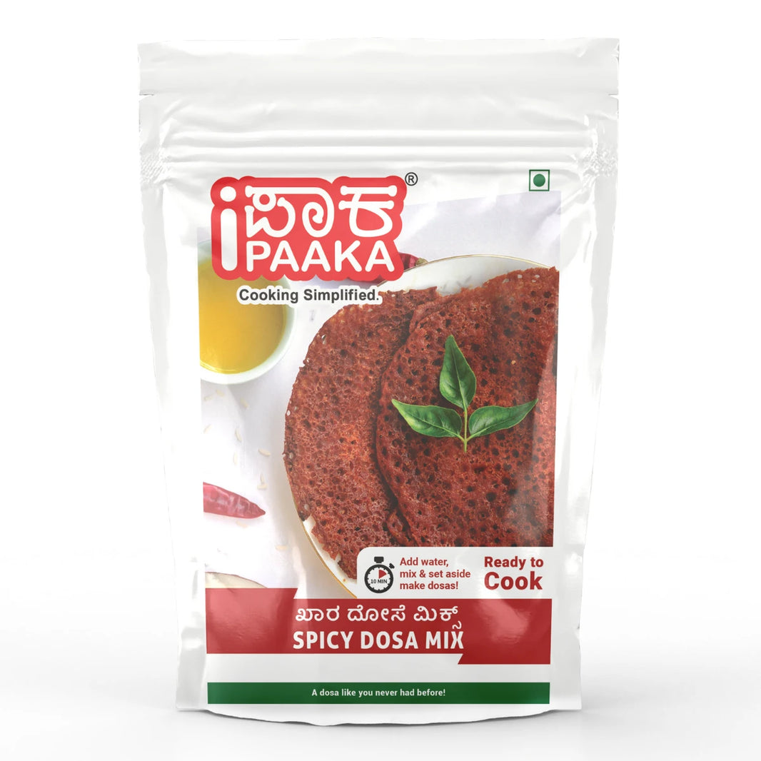 Spicy Dose Mix by iPaaka, 200g, Instant Breakfast Mix, Bajji Mix, Ready in 15 mins, Healthy, Preservative Free, Authentic South Indian, Just Like Home Made