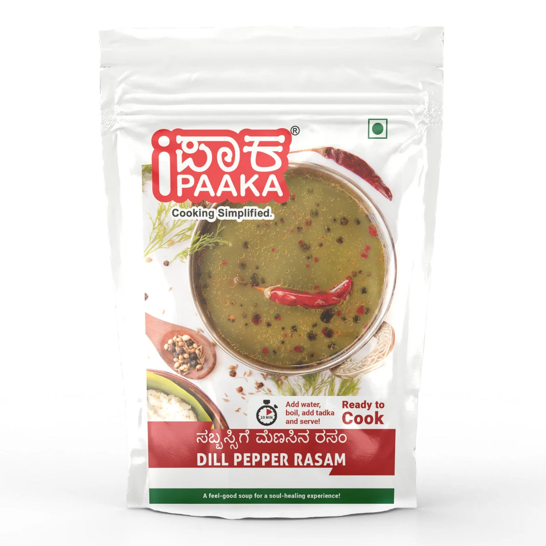 Dill Pepper Rasam by iPaaka, 200g, Freshly Ground Instant Mix, with Nutrition Rich Dill, Instant Soup, Preservative Free, Healthy, Just Like Home Made