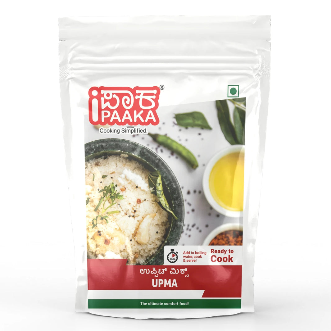 Upma by iPaaka, 400g, Instant Breakfast Mix, Ready in 5 mins, Healthy, Preservative Free, Just Like Home Made