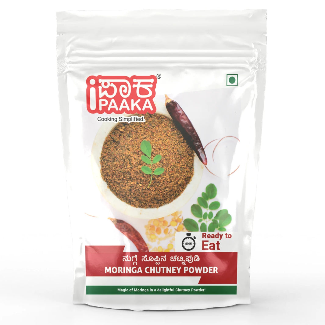 Moringa Chutney Powder by iPaaka, 200g, Ready to Eat, Rich in Antioxidant, Superfood, Authentic South Indian, Preservative Free, Healthy, Just Like Home Made