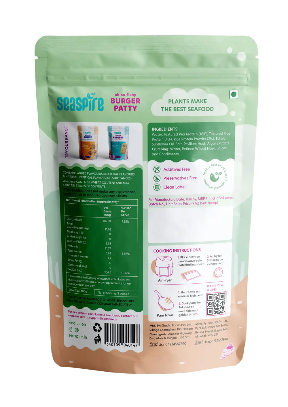 MockMeat-Earthbased_1_Best MockMeat-Earthbased_Seaspire's oh-so-fishy Burger Patty (220 gms)