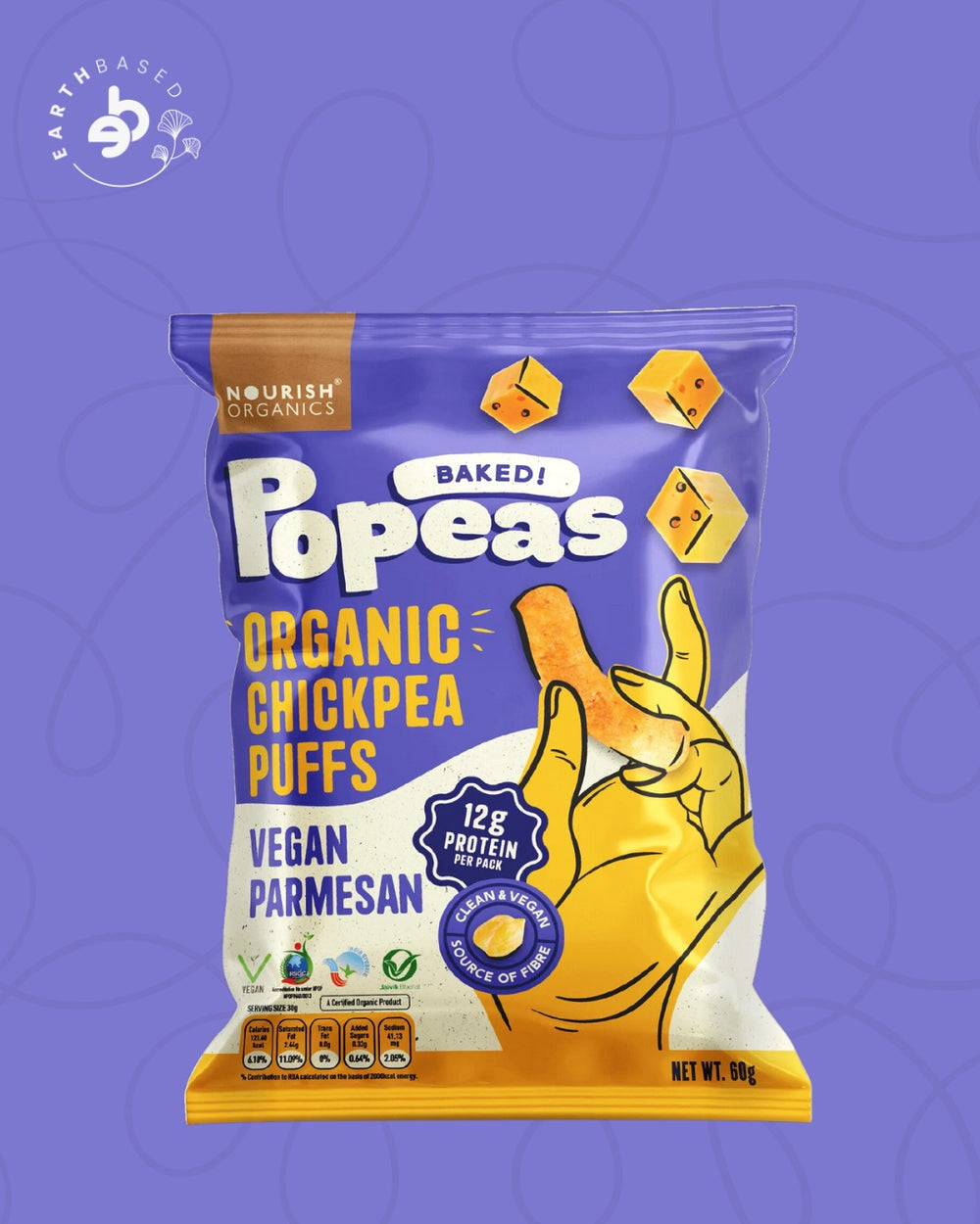 Nourish Organics Chickpea Puffs | VEGAN PARMESAN (Pack x4)_earthbased_11