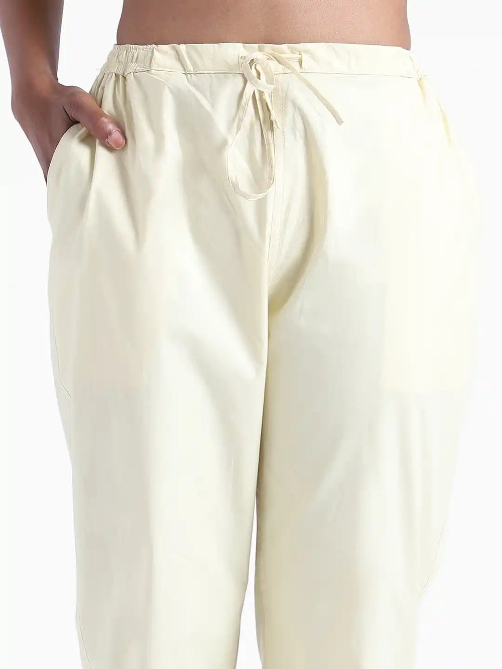 Organic Cotton & Natural Dyed_Apparel-Earthbased.in_Organic Cotton & Natural Dyed Womens Lemon Yellow Color Slim Fit Pants_04