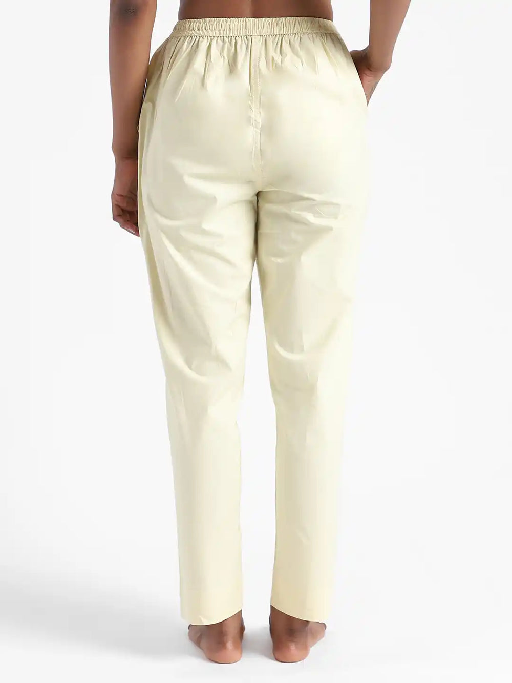 Organic Cotton & Natural Dyed_Apparel-Earthbased.in_Organic Cotton & Natural Dyed Womens Lemon Yellow Color Slim Fit Pants_05