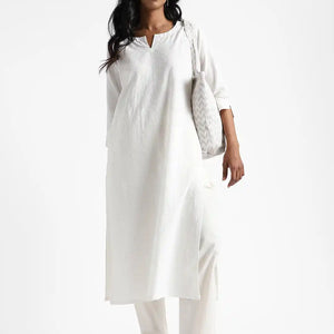 Organic_Cotton & Natural Dyed  Apparel-Earthbased.in_Womens Raw White Color Slim Fit Pants_02
