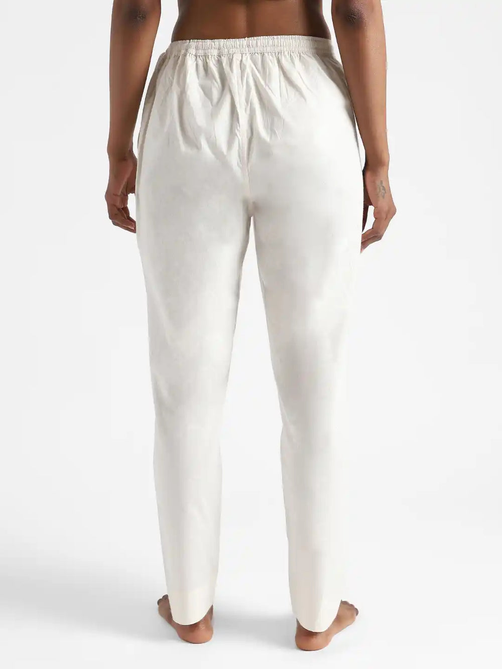 Organic_Cotton & Natural Dyed  Apparel-Earthbased.in_Womens Raw White Color Slim Fit Pants_06