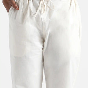 Organic_Cotton & Natural Dyed  Apparel-Earthbased.in_Womens Raw White Color Slim Fit Pants_07