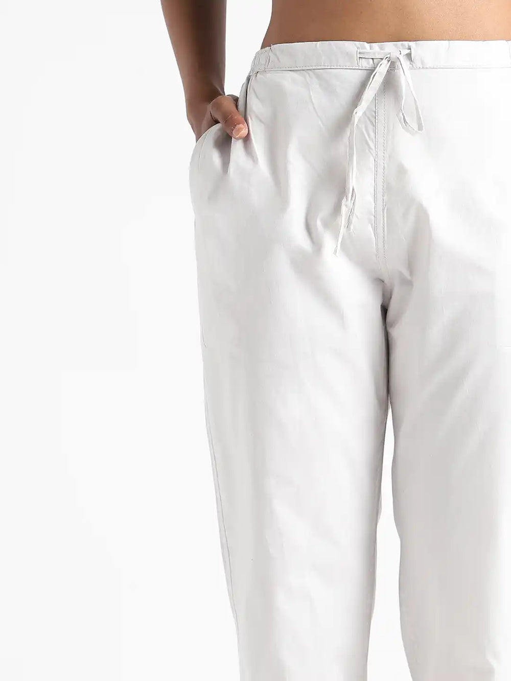 Organic Cotton & Natural Dyed Apparel-Earthbased.in_ Womens Ash Grey Color Slim Fit Pants_05
