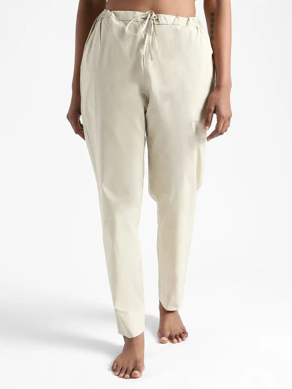 Organic Cotton & Natural Dyed Apparel-Earthbased.in_ Womens Henna Green Color Slim Fit Pants_03