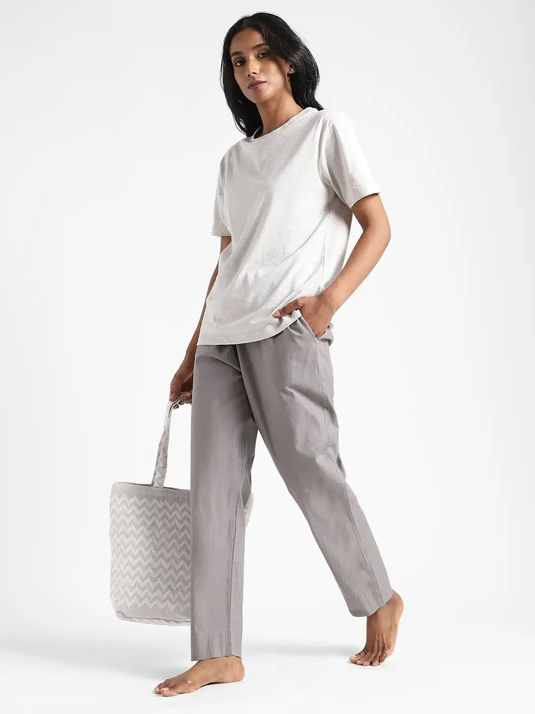 Organic Cotton & Natural Dyed Apparel-Earthbased.in_ Womens Iron Grey Color Slim Fit Pants_02