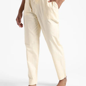 Organic Cotton & Natural Dyed Apparel-Earthbased.in_ Womens Rust Cream Color Slim Fit Pants_01