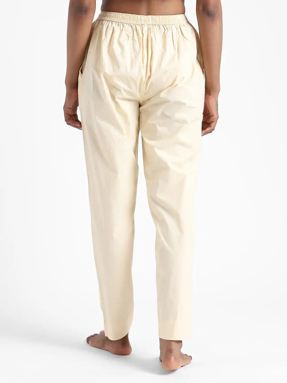 Organic Cotton & Natural Dyed Apparel-Earthbased.in_ Womens Rust Cream Color Slim Fit Pants_03
