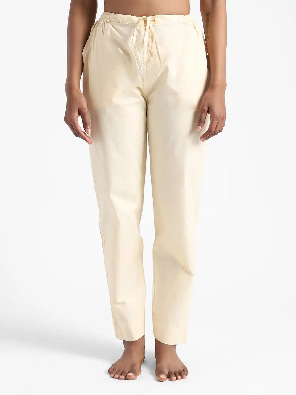 Organic Cotton & Natural Dyed Apparel-Earthbased.in_ Womens Rust Cream Color Slim Fit Pants_04
