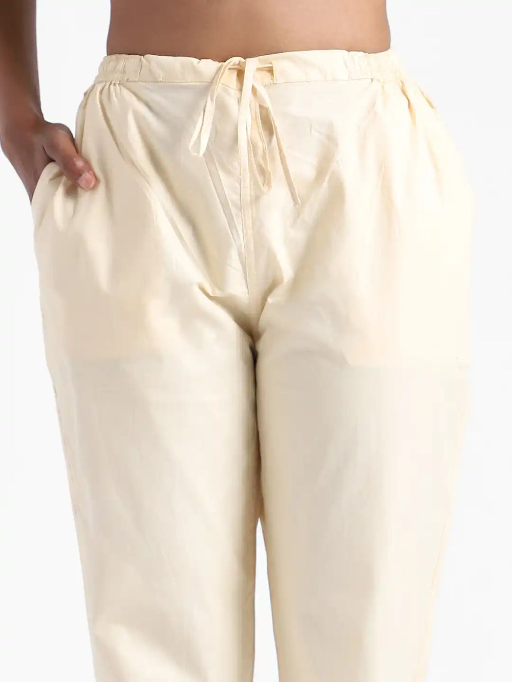 Organic Cotton & Natural Dyed Apparel-Earthbased.in_ Womens Rust Cream Color Slim Fit Pants_05