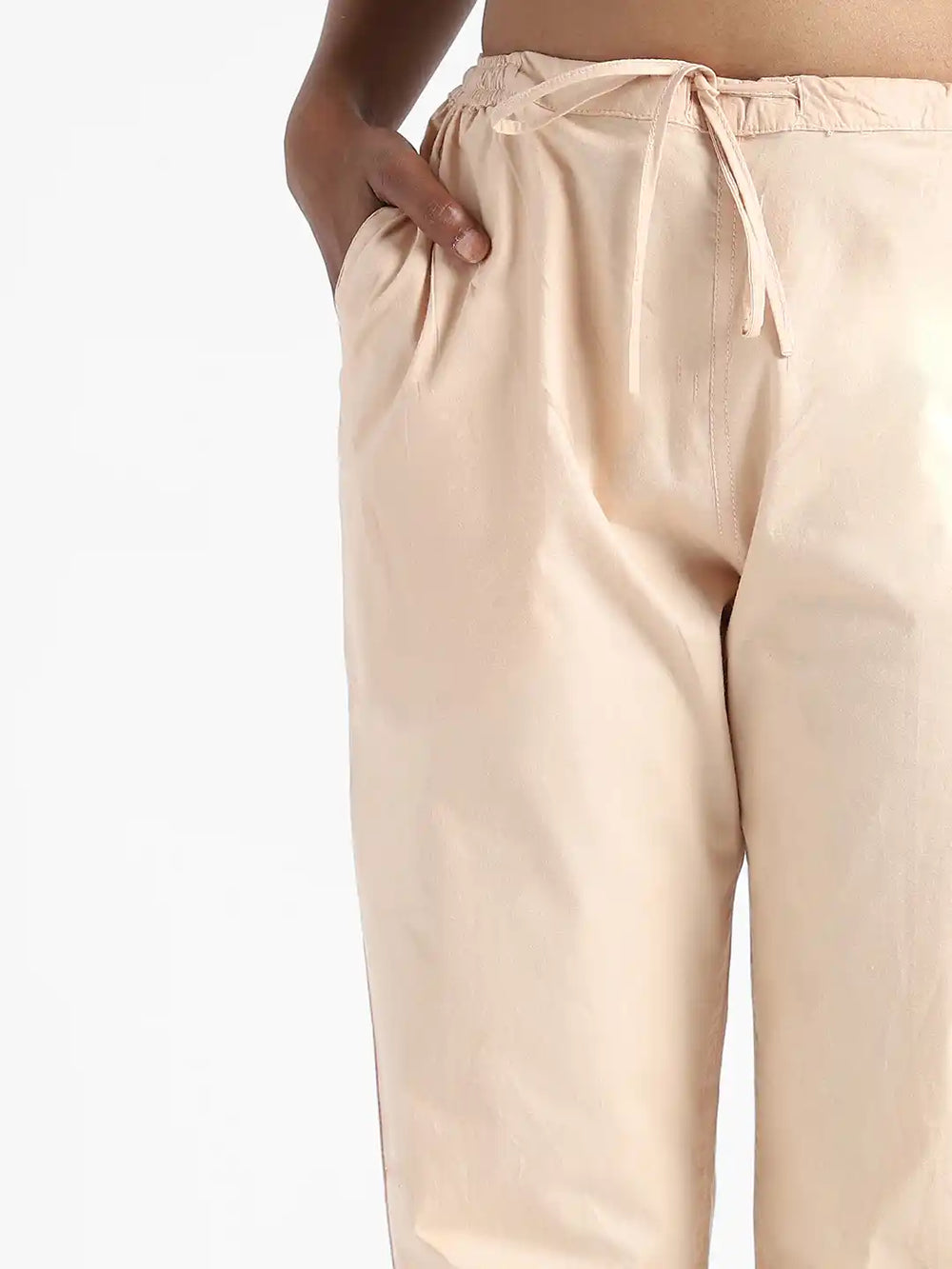 Organic Cotton & Natural Dyed Apparel-Earthbased.in_ Womens Sandal Wood Color Slim Fit Pants_03