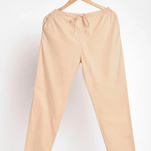 Organic Cotton & Natural Dyed Apparel-Earthbased.in_ Womens Sandal Wood Color Slim Fit Pants_04