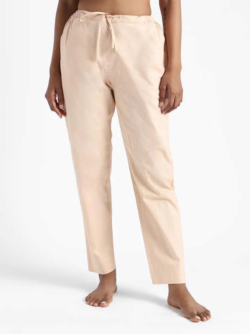 Organic Cotton & Natural Dyed Apparel-Earthbased.in_ Womens Sandal Wood Color Slim Fit Pants_05