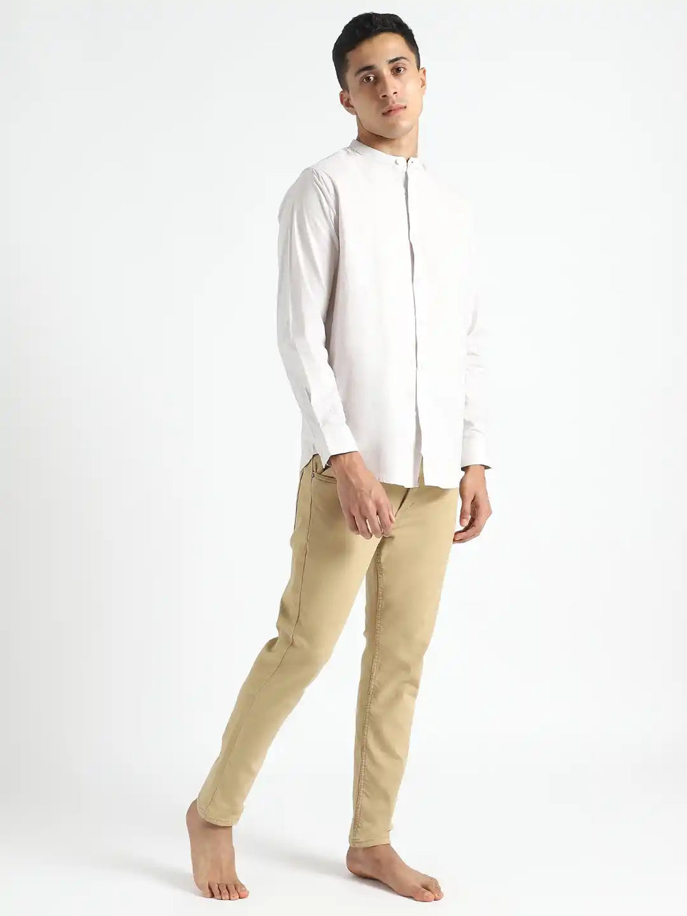 Organic Cotton & Naturally Dyed Apparel-Earthbased.in_Organic Cotton & Naturally Dyed Mens Round Neck Ash Grey Shirt_02