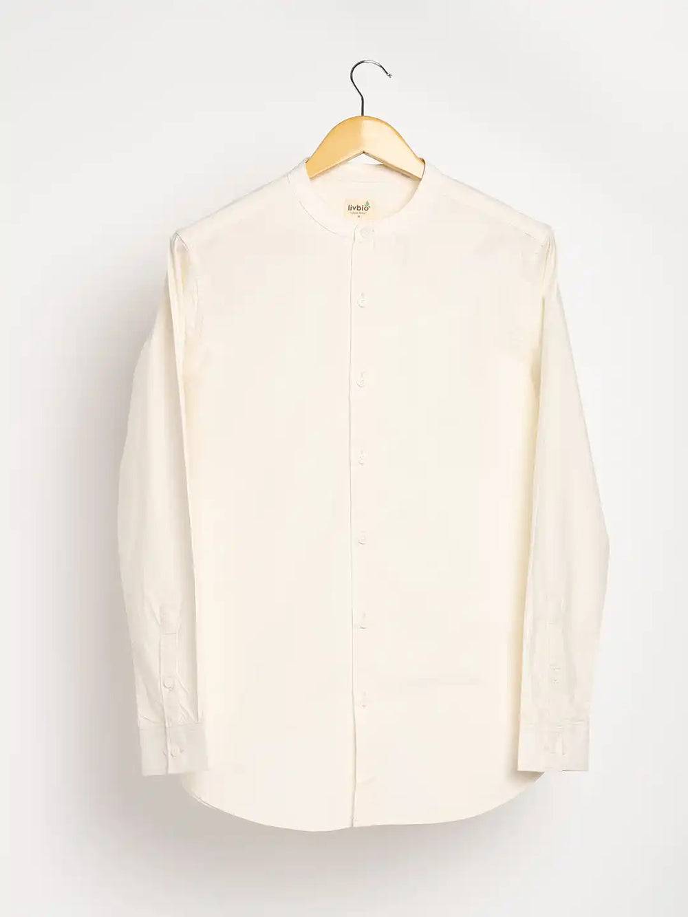 Organic Cotton & Naturally Dyed Apparel-Earthbased.in_ Mens Round Neck Light Cream Shirt _04