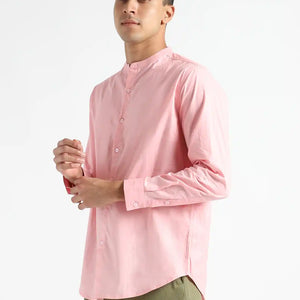 Organic Cotton & Naturally Dyed Apparel-Earthbased.in_ Mens Round Neck Pink Shirt_02