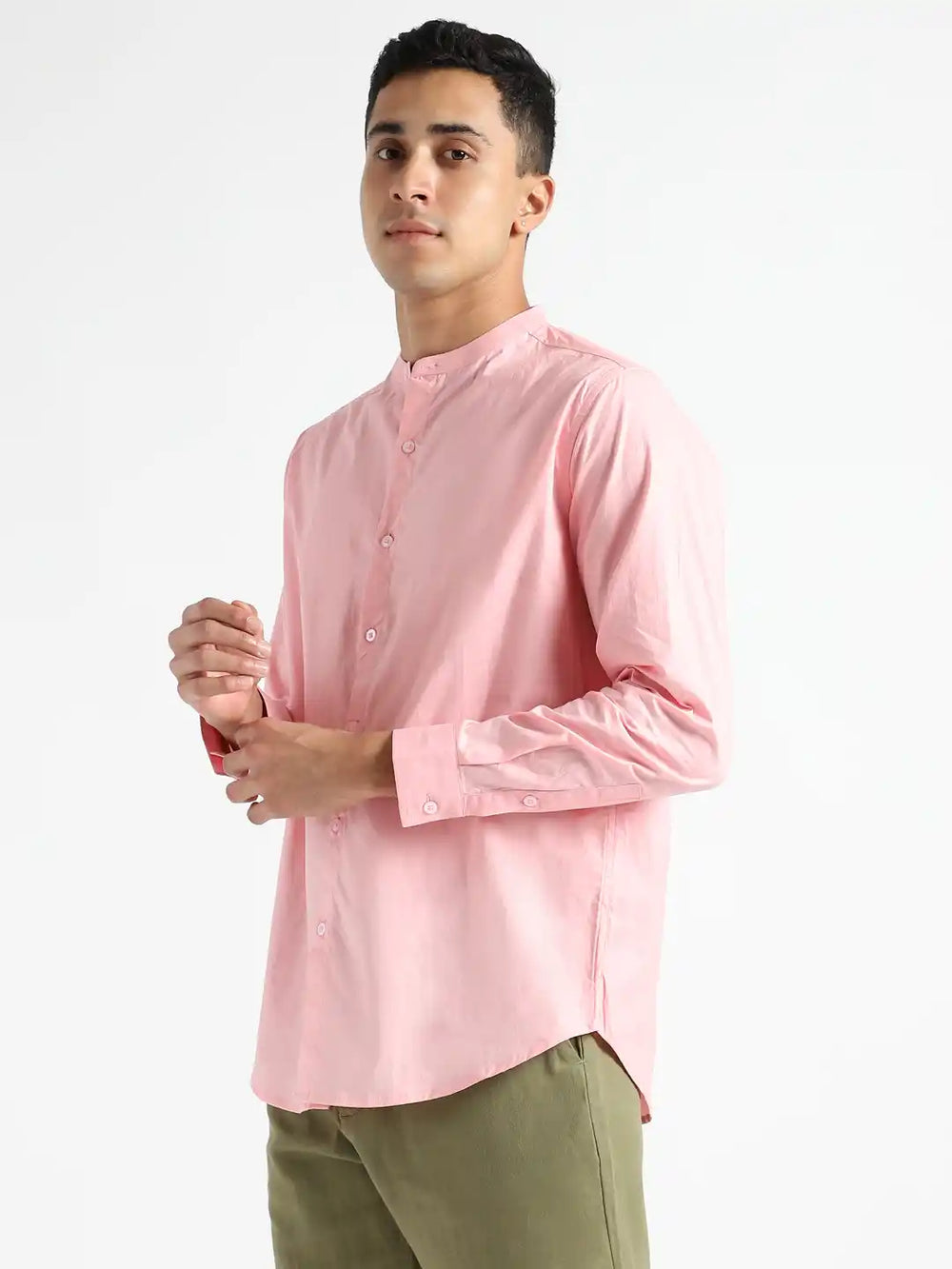 Organic Cotton & Naturally Dyed Apparel-Earthbased.in_ Mens Round Neck Pink Shirt_02