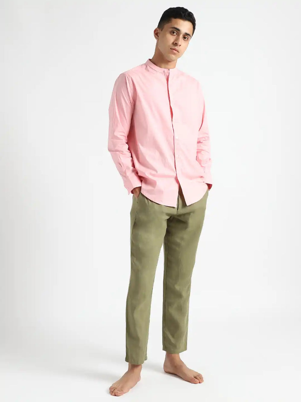 Organic Cotton & Naturally Dyed Apparel-Earthbased.in_ Mens Round Neck Pink Shirt_04