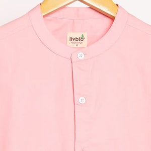Organic Cotton & Naturally Dyed Apparel-Earthbased.in_ Mens Round Neck Pink Shirt_07