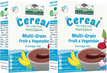 Organic Sprouted Multi-Grain Fruit Vegetable Porridge Mix. Wt: 200g
