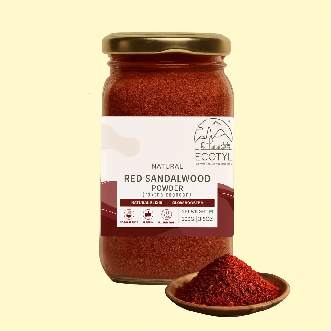 Ecotyl Red Sandalwood Powder | Natural Skin Brightener | Anti-Acne | Ayurvedic Skincare | 100g
