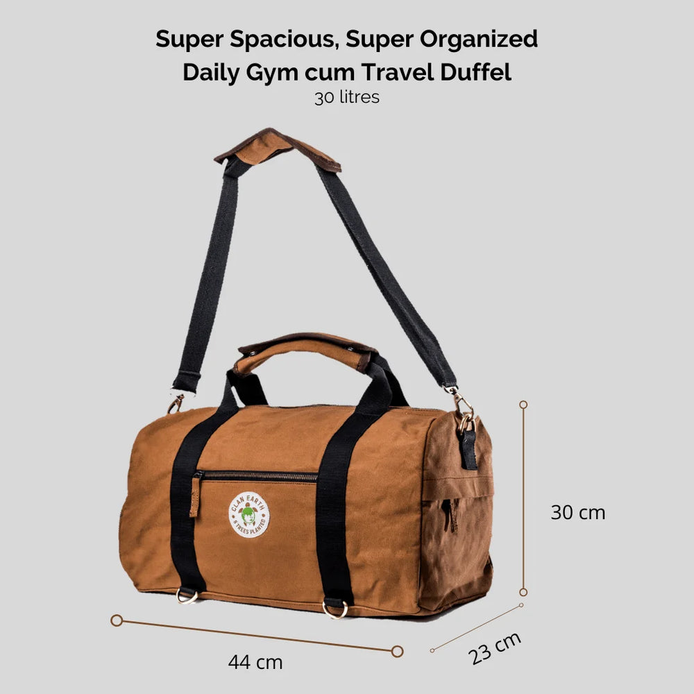 Rhino Duffel - Charcoal Black | Clan Earth  |earthbased.in | 04