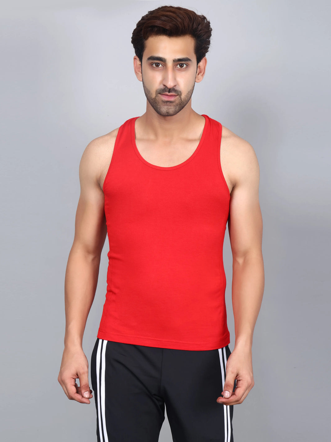 Bamboo Fabric Red Men's Runner Vest