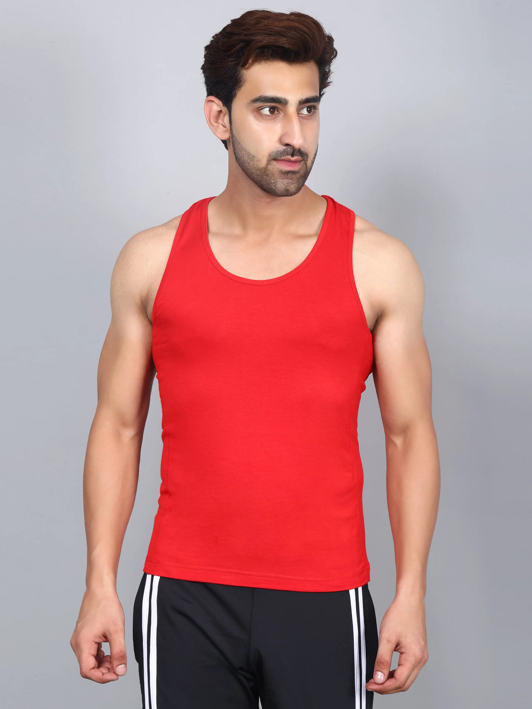 Bamboo Fabric Red Men's Runner Vest