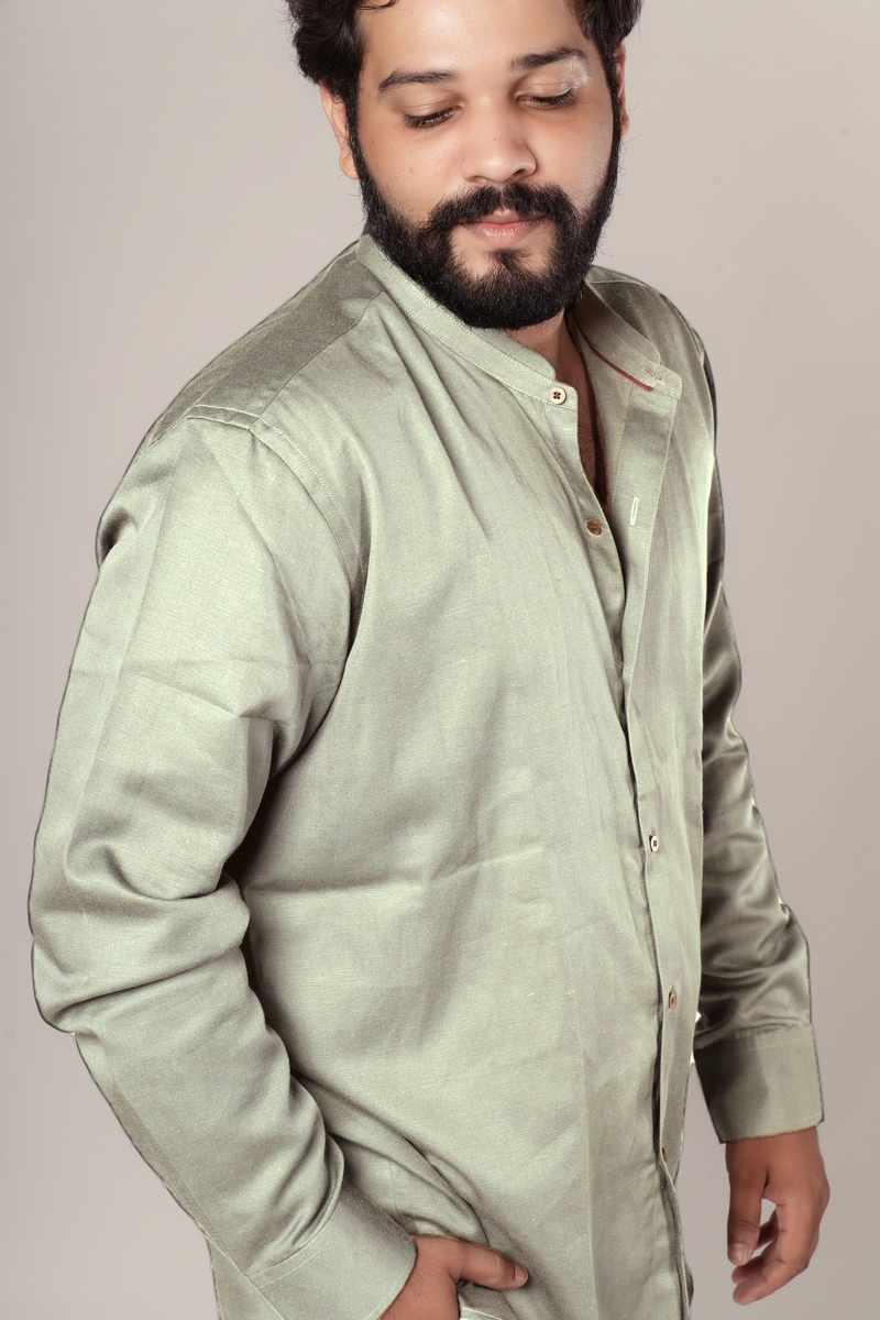 Sage Green Tencel™ Satin Shirt