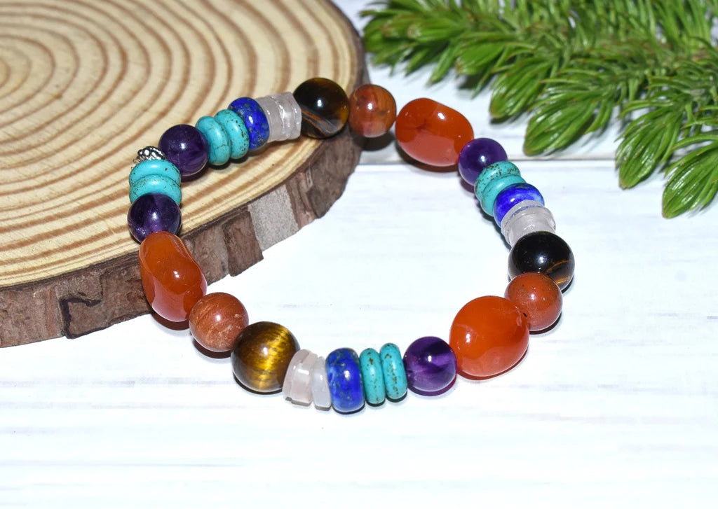 Natural Certified Seven Chakra Bracelet For Opening All 7 Chakras