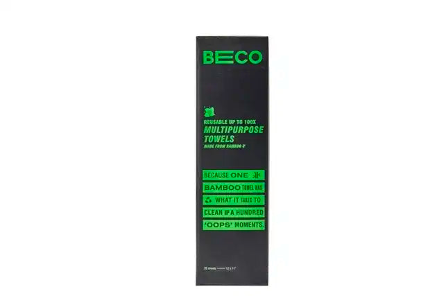 Beco Eco-Friendly Reusable Kitchen Towel Roll - 20 Sheets Natural & Organic Cleaning Bamboo Cloth No Trees Cut