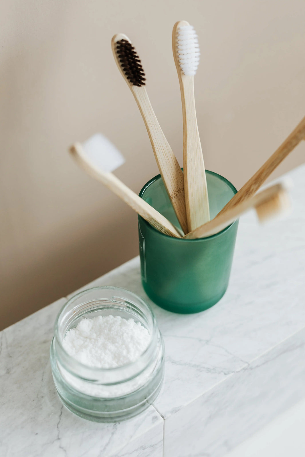 Green Foot Print Natural Bamboo Toothbrush - Natural & Charcoal Bristles (Adult- Pack of 2)